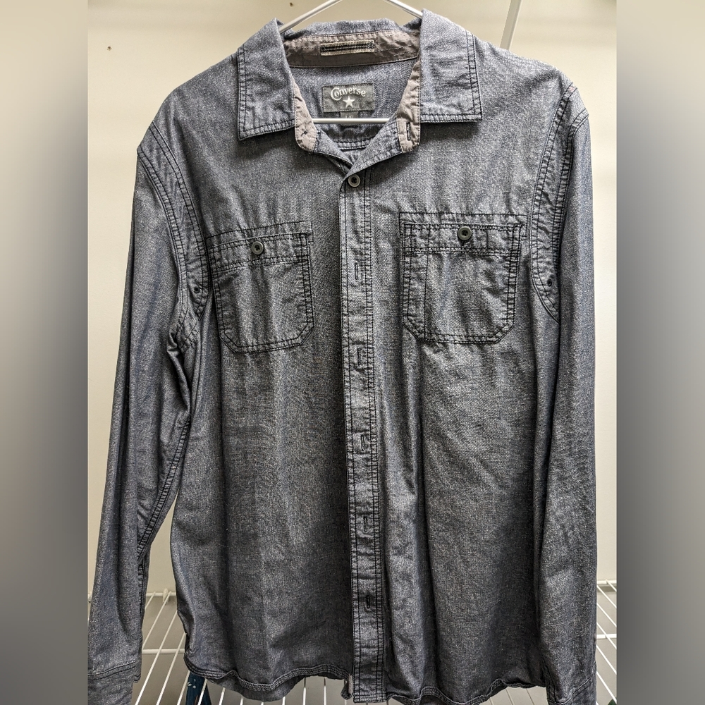 Men's Converse Grey Bottom Down Long Sleeve